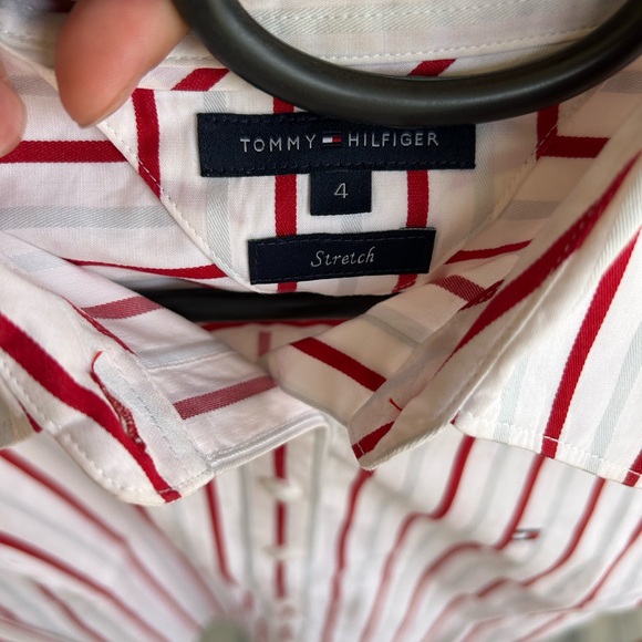 Tommy Hilfiger stripe button shirt. Size 4. Used - Picture 6 of 8